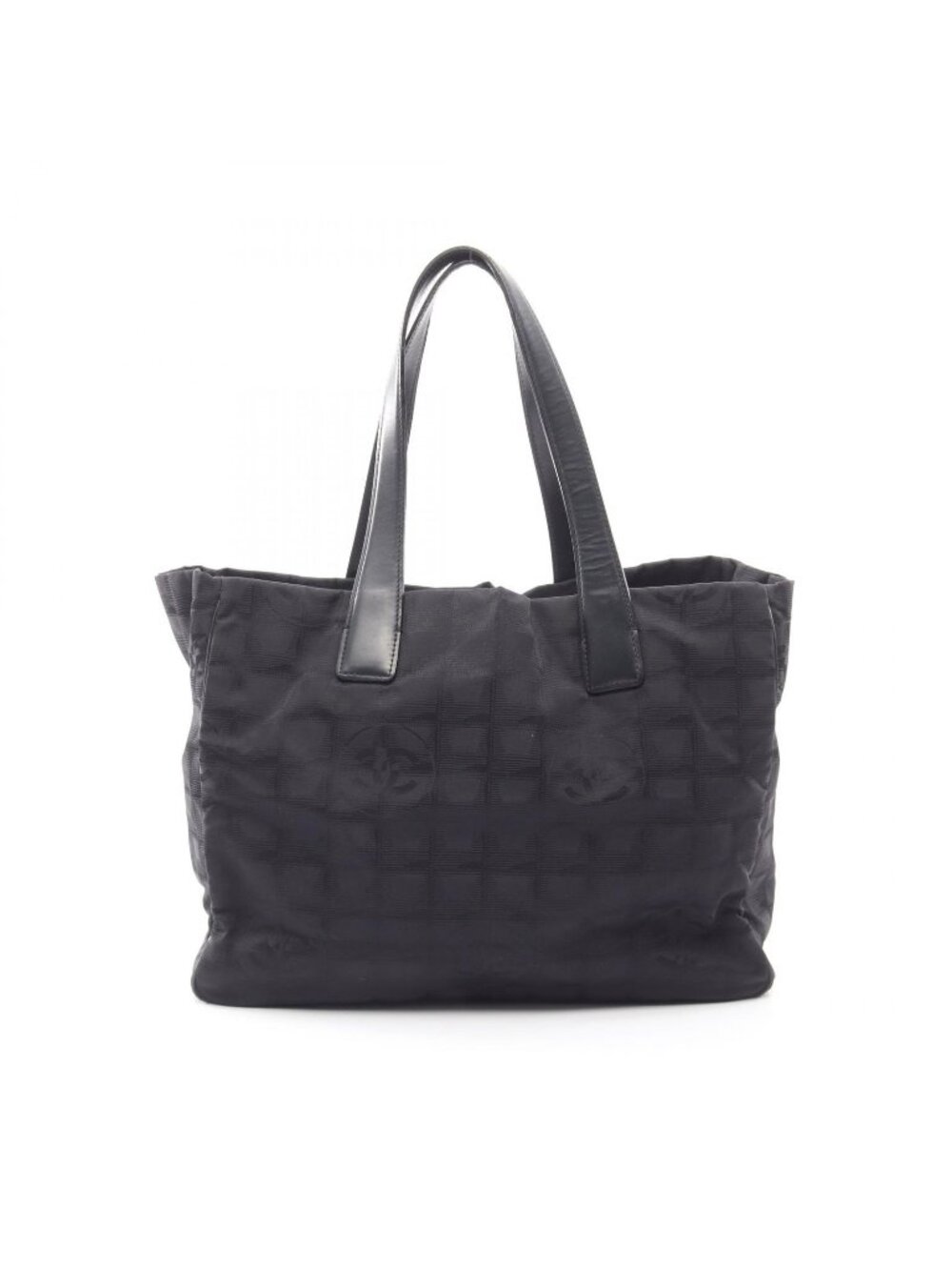 Chanel Tote Bag New Travel Line MM Black Leather MM